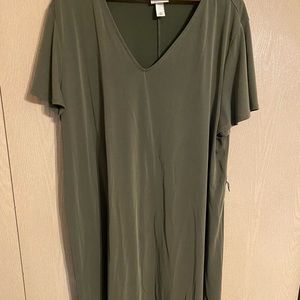 Ava & Viv green dress with tie 3XL